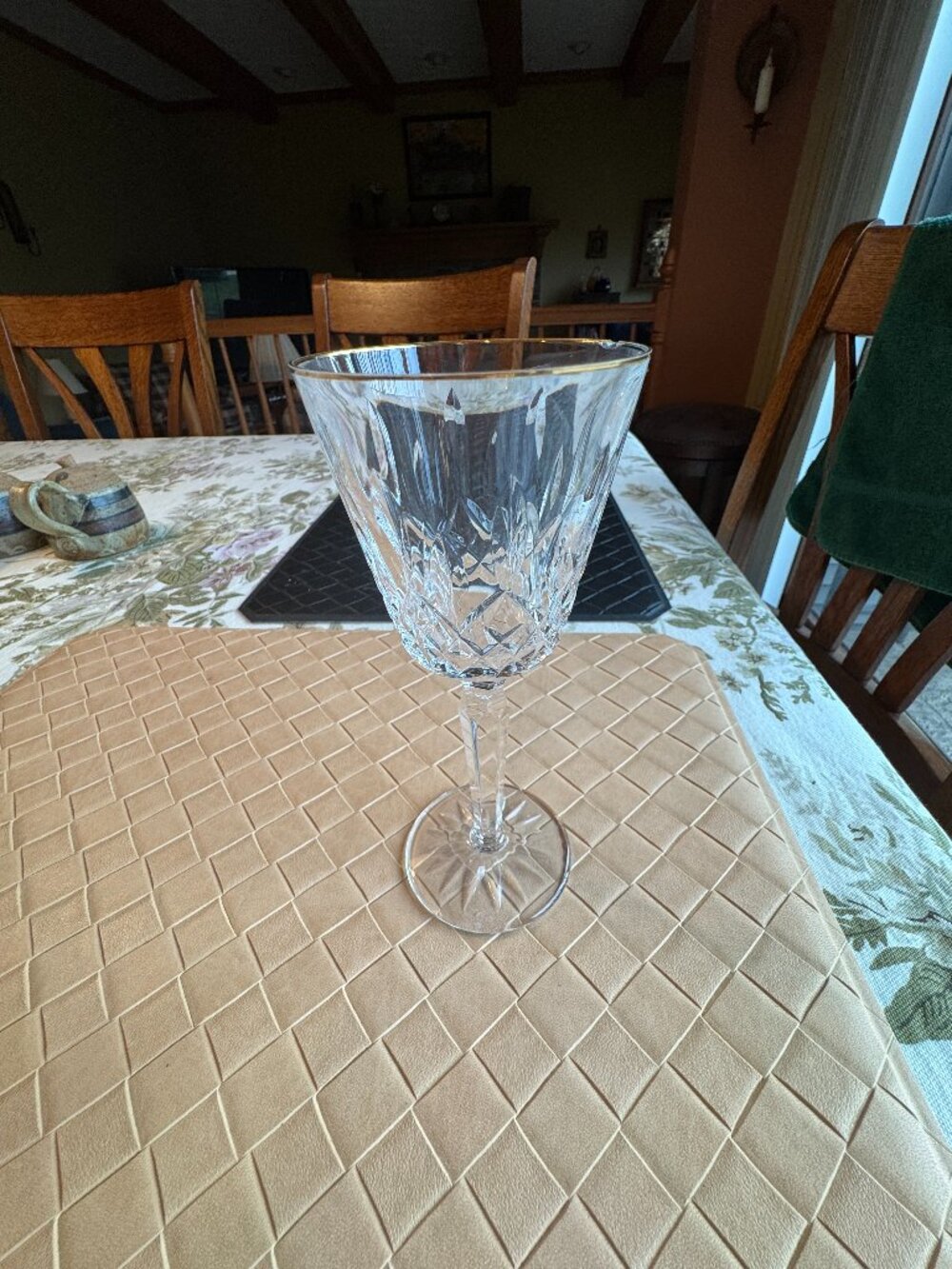 Waterford Lismore Claret Wine Glass 6 oz 7 1/4" High with Small Chip
